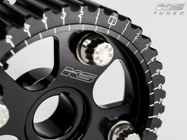 KS Tuned H22/F20B/H23 VTEC Cam Gears, Signature Black Anodized Finish