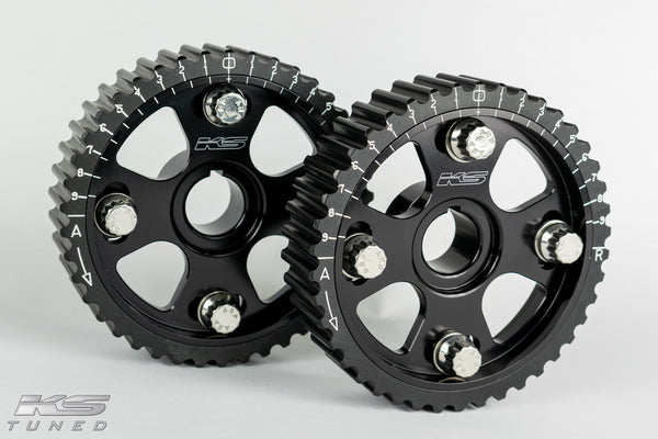 KS Tuned H22/F20B/H23 VTEC Cam Gears, Signature Black Anodized Finish